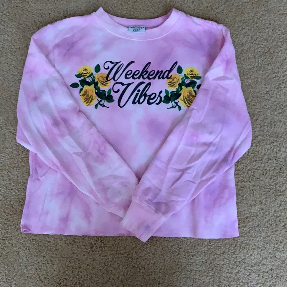 Purple tie-dye crew neck